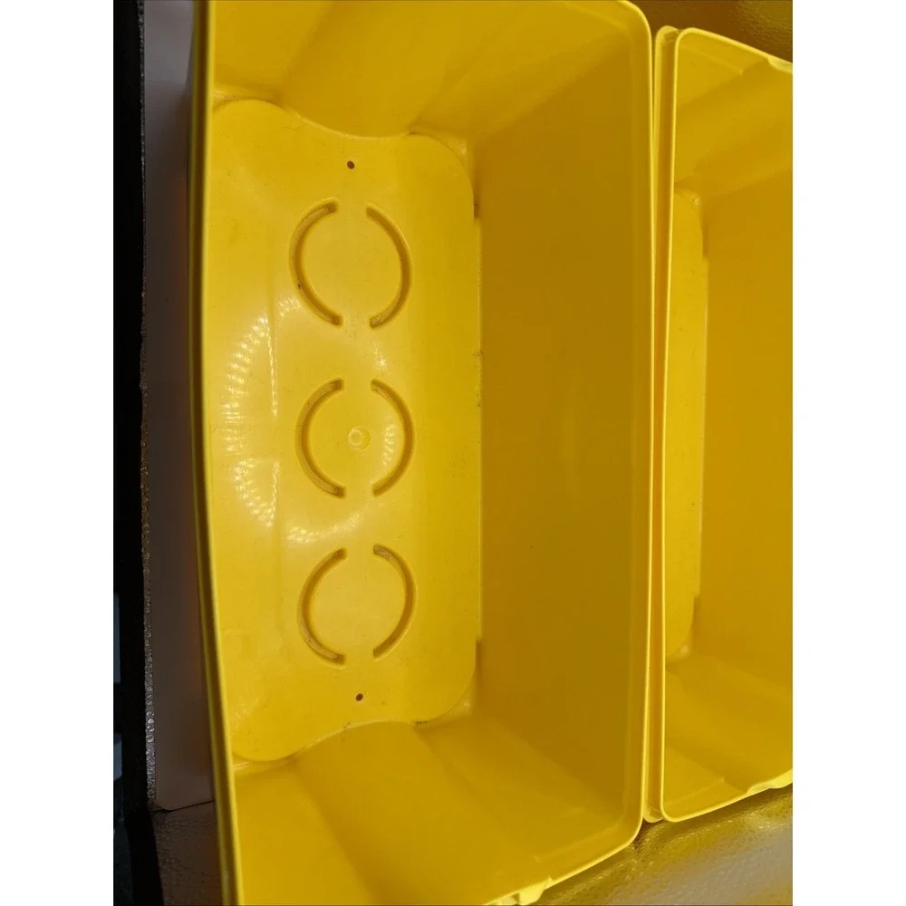 2 LEGO Storage Brick Case 8 Stud Large Yellow Container Plastic Bin 14x7x9.5